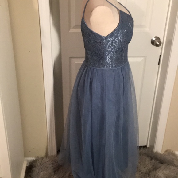 Chantilly Lace and Tulle Short Bridesmaid Dress - Picture 4 of 7